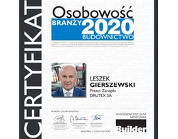 DRUTEX - LESZEK GIERSZEWSKI - Osobowość Branży Budownictwo - 2020